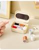 Portable Sewing Kit with Thread Spools Soft Measuring Tape Thimble Needles Compact Storage Box for Household Repairs and Sewing Projects