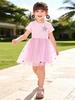 Little Maven Summer Short Sleeve Girls' Mesh Princess Dress 