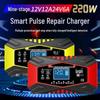 12V/24V Intelligent Pulse Repair Lead-Acid Car Battery Charger, Nine-Stage Optimization