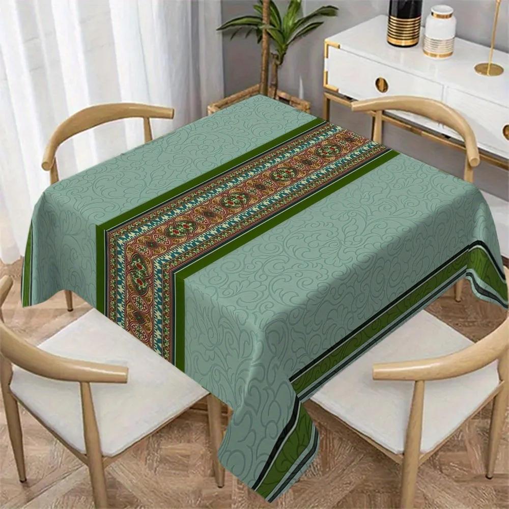 JIT-1pc High-grade Runway Patterned Tablecloth with Simple European Style Design, Square Shapezyc