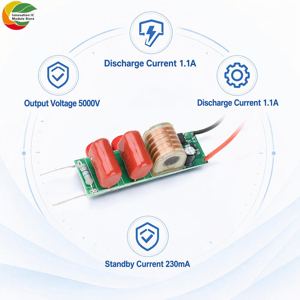 DC 1.7V to 1111V Boost Converter Module High Voltage Converter Power Supply Boost Board with Arc Pulse Technology