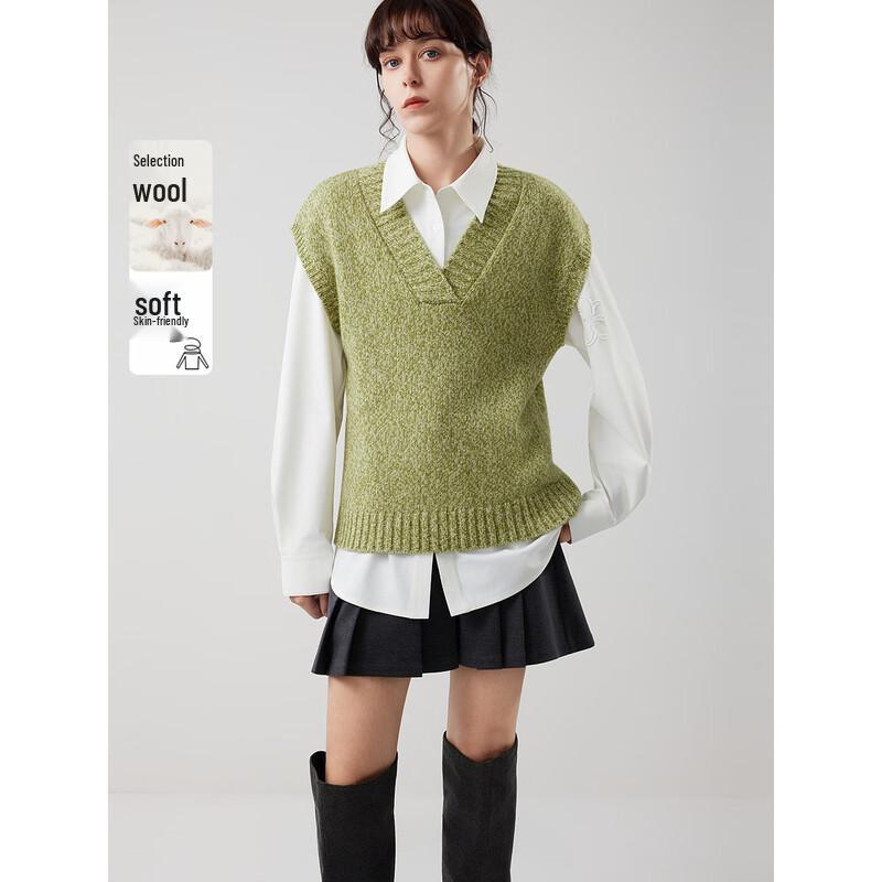 

ELLE Women s French Style Wool Blend Knit Vest S