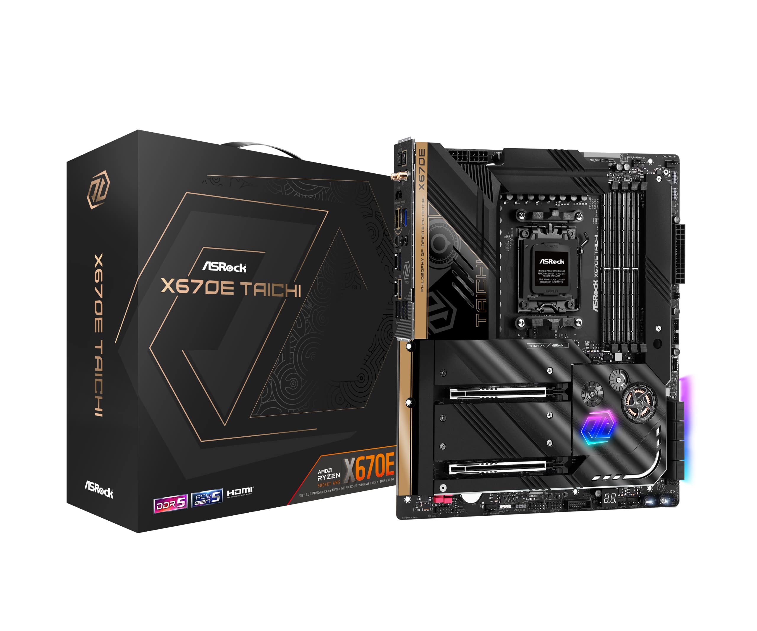 

ASRock Motherboard X670E Taichi AMD Ryzen 7000 Series CPU Compatible X670E Motherboard Authorized Distributor (Soket AM5) E-ATX [Domestic Product]