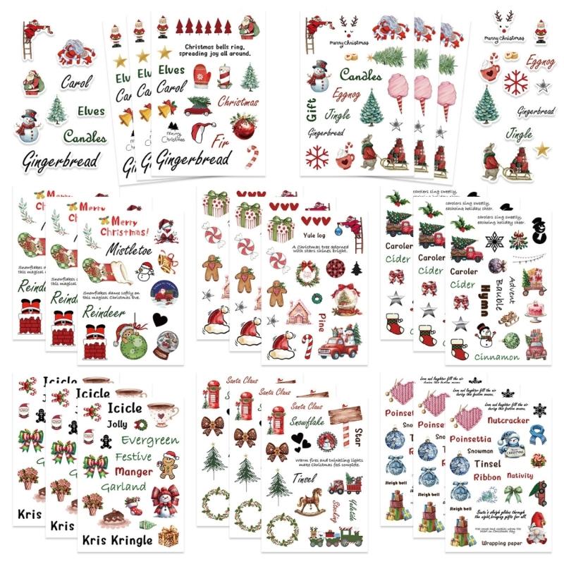 

Reusable PVC Christmas Decorative Stickers 24 Sheets With Holiday Symbols For Wall Window Gift Box 1