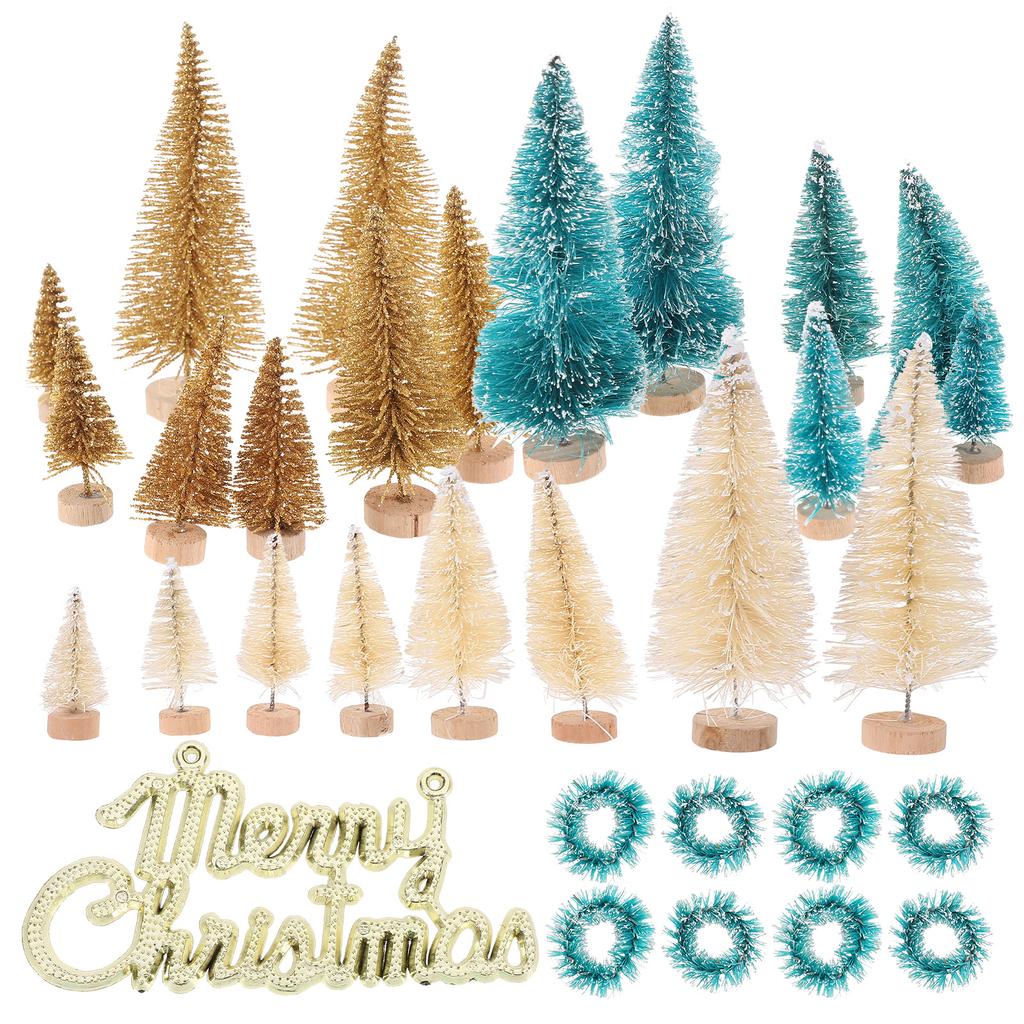 1 set 1 Set Of Mini Christmas Tree Decorations Artificial Tabletop Pine Tree For Home Party Festival Scene Desktop Ornament Xmas