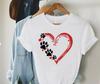 Dog Paw Heart Shirt, Simple Pet Lover Tee, Dog Owner Shirt