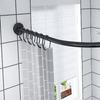 Curved Shower Curtain Rod Extendable Wall Mount Stainless Steel Corner Curtain Rod for Bathroom
