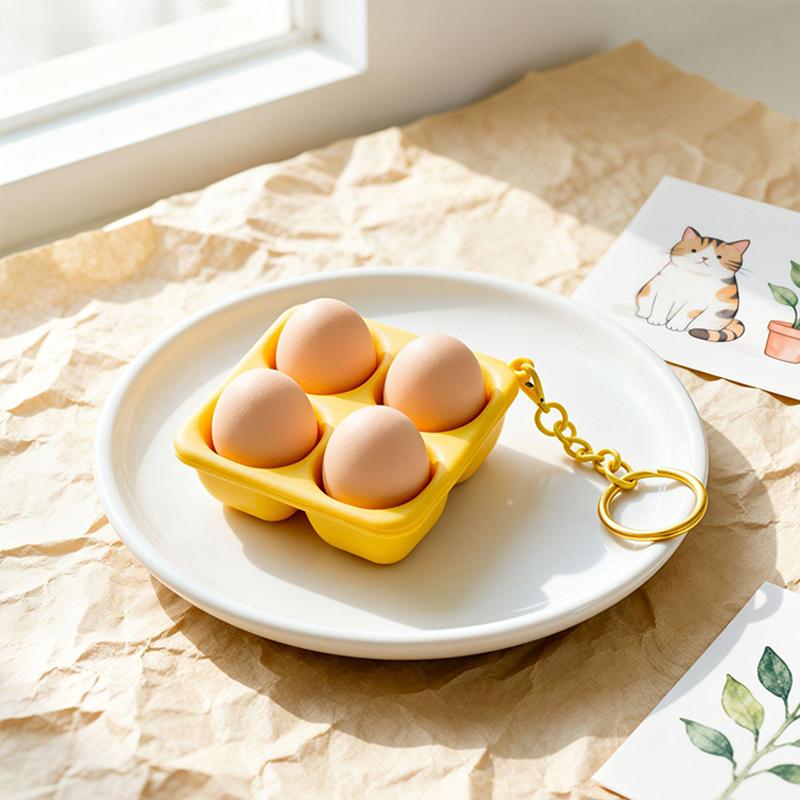 Mini Gourmet Keychain Decompression Toy Anxiety Relief Toy Fried Egg Burger Sushi Avocado Durian Pendant Bag Backpack Decor