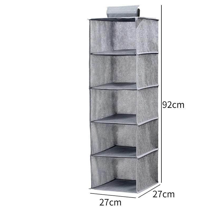 Hanging Closet Organizer Multi Shelf Fabric Storage Hanging Bag Wardrobe Storage Pouch for Clothes Underwear Sundries