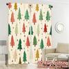 Flat Printing Jit Curtains Without Rod Festive Evergreens Chic Versatile Durable Polyester Holiday Set Of 2 Made