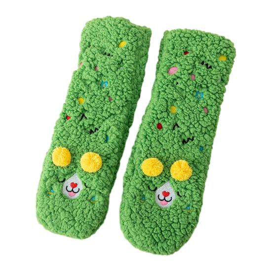 1 Paio Calzini da Pavimento in Peluche Spessi Caldi per Interni con Suola Antiscivolo