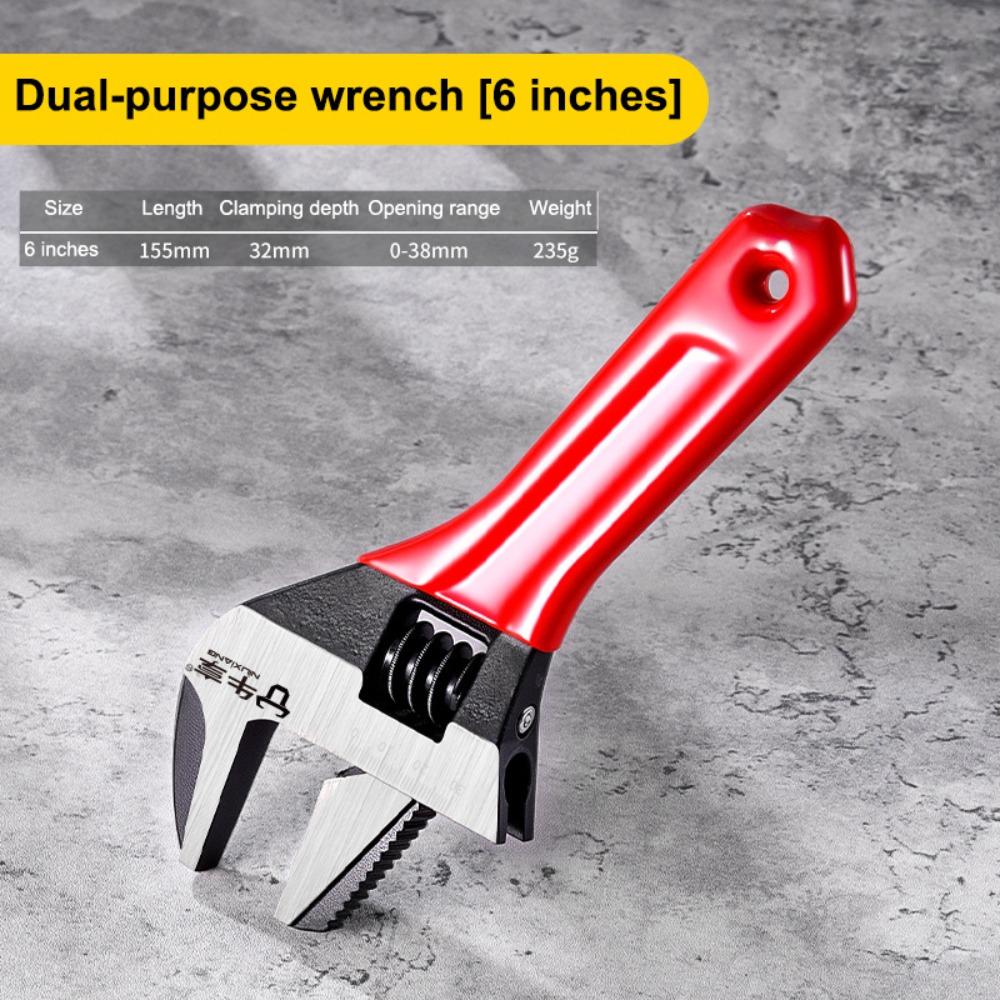 

New 6/8 Adjustable Wrench Short Handle Anti-slip Bathroom Wrench Oversized Open Mini Wrench