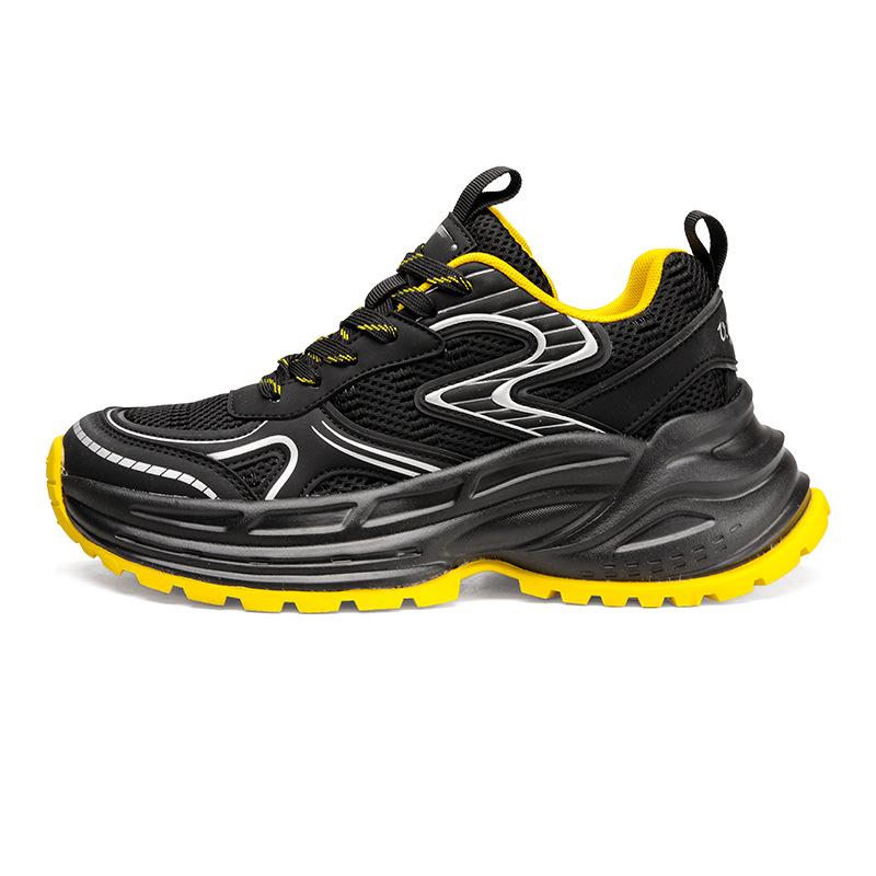 New waterproof leather surface solid color lightweight casual sports shoes thick sole heightening fashionable versatile comfortable dad shoes