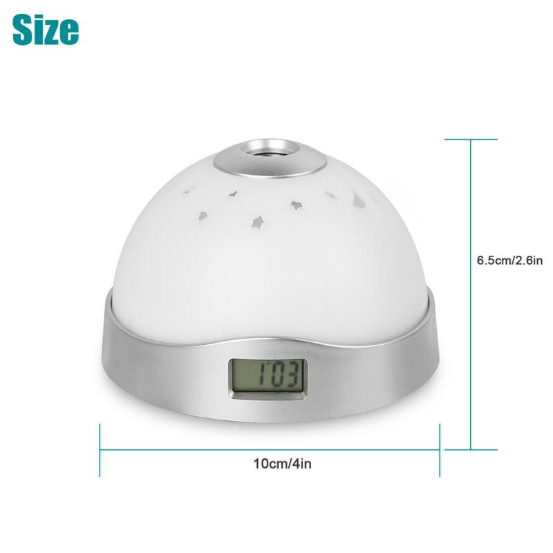 Led Digital Projector Alarm Clock 7 Color Changes Time Display Easy To Set Multi-color Night Light