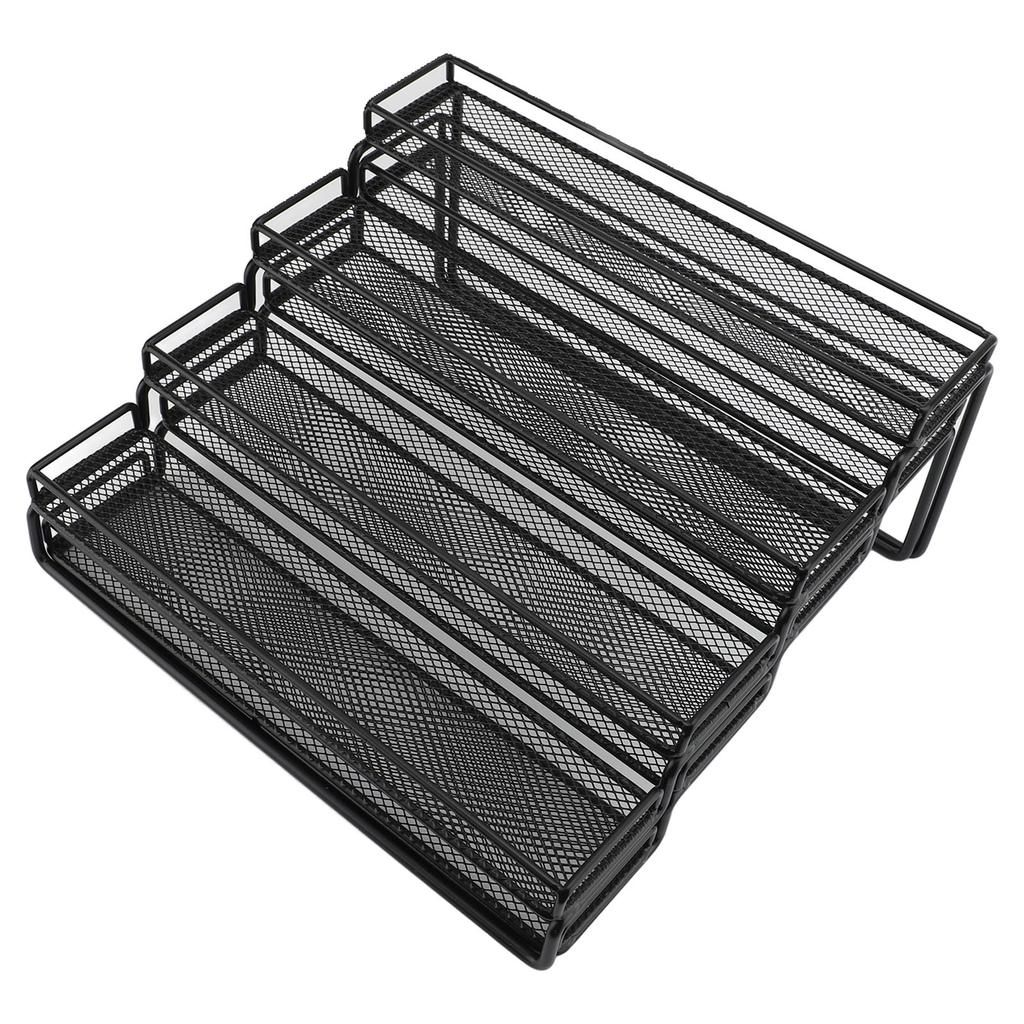 Expandable 4 Tier Seasoning Organizer Rack Stable Metal Frame Separable Seasoning Step Display Shelf For Countertops Inside Cabinets