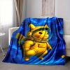 1pc Pikachu Astronaut Blanket Lightweight Flannel Blanket Throw Blanket For Sofa, Bed, Travel, Camping, Livingroom, Office, Couch
