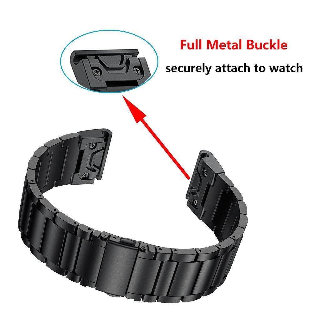 Stainless Steel Strap for Garmin Fenix 8X 7X 7 7S 6S 6X 6 Pro 5X 5 5S/Tactix 8 51mm 47mm Metal Quick Fit for 26 22 20mm Bracelet
