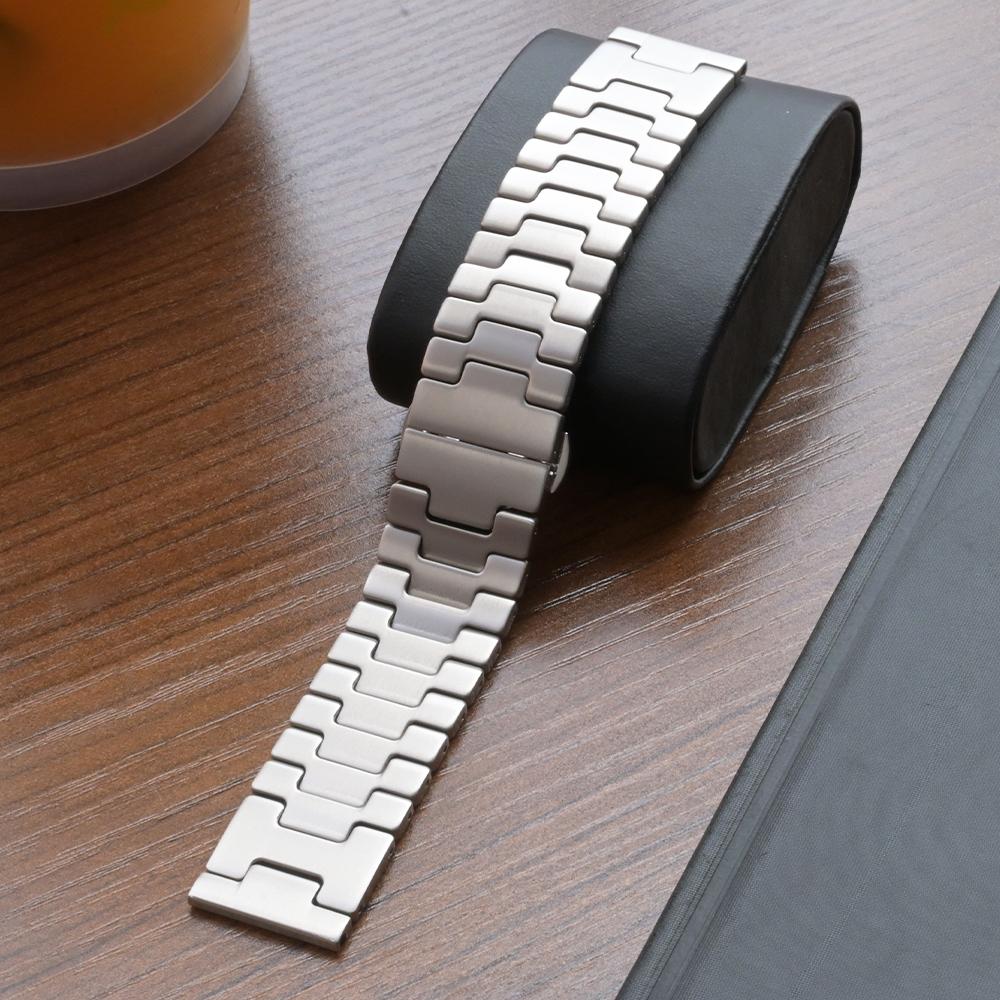 

Ремешок из настоящего титана для Huawei Watch 4 4Pro GT3/5 Pro 46 мм Роскошный металлический браслет 22 мм Ремешок для часов Amazfit Balance Oneplus 22mm серебряный