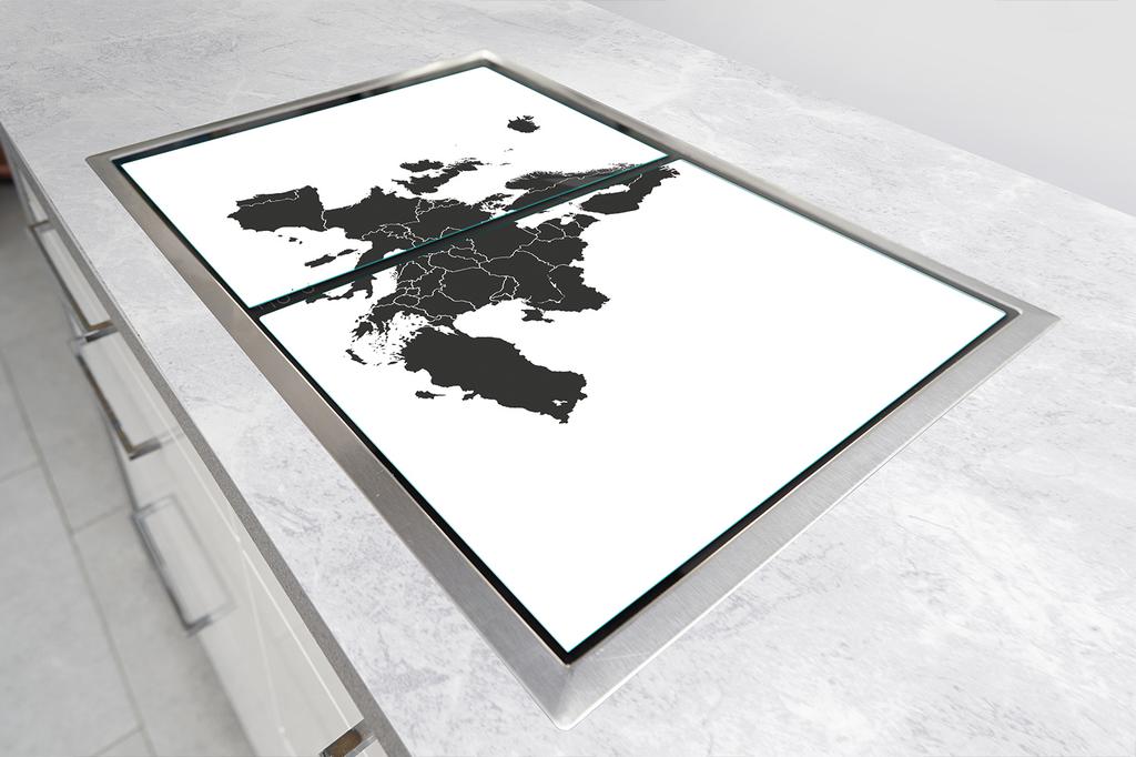 SZKLANA PŁYTA OCHRONNA NA KUCHENKĘ 90x52 MAPA