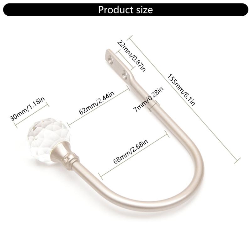 Pack of 2 Curtain Holdbacks Decorative Wall Mounted Tieback Hook for Drapery and Hanging Items Hanging Solution