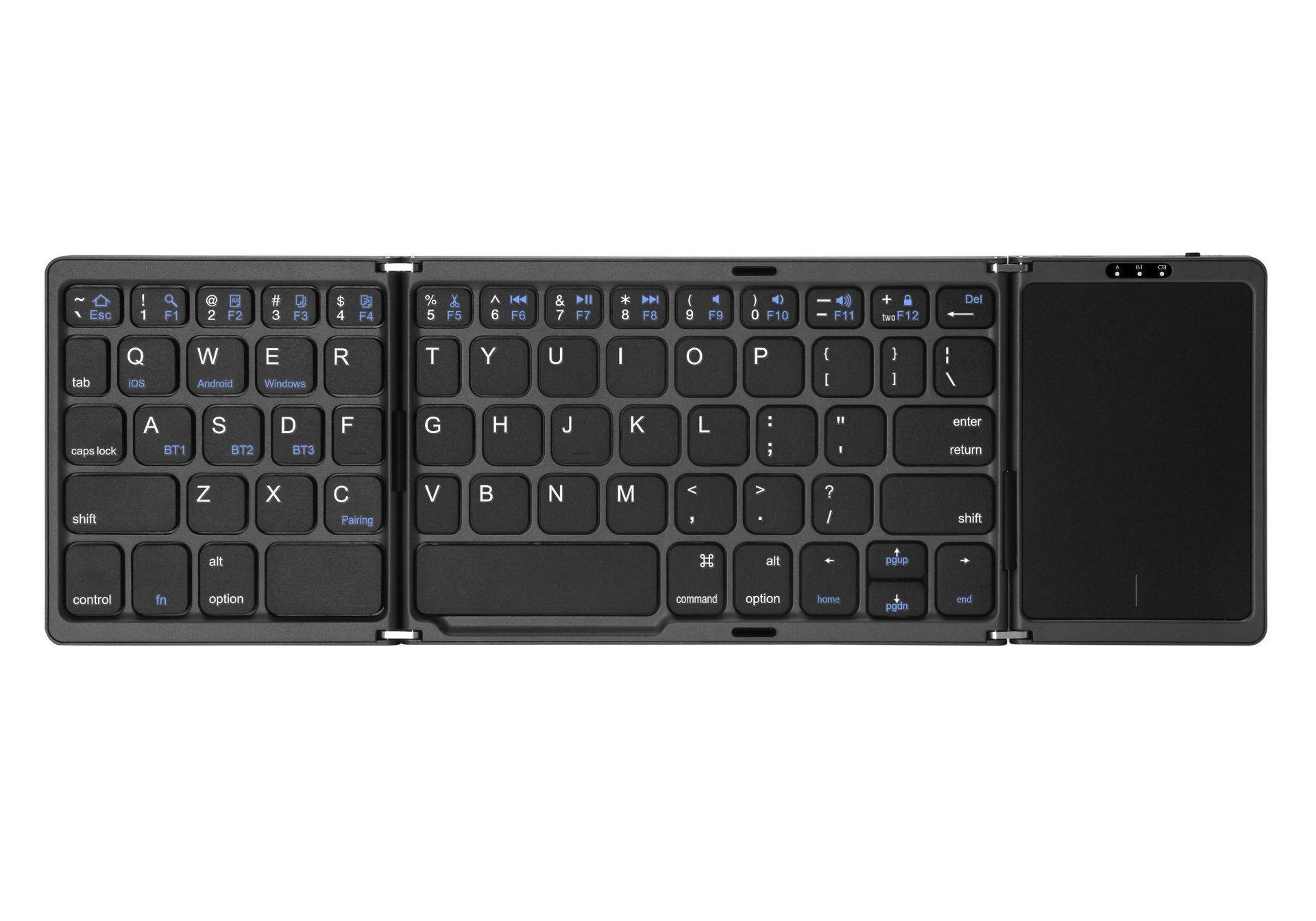 

Portable Tri-Fold Wireless Bluetooth Keyboard with Touchpad for Phones, Tablets, and Laptops