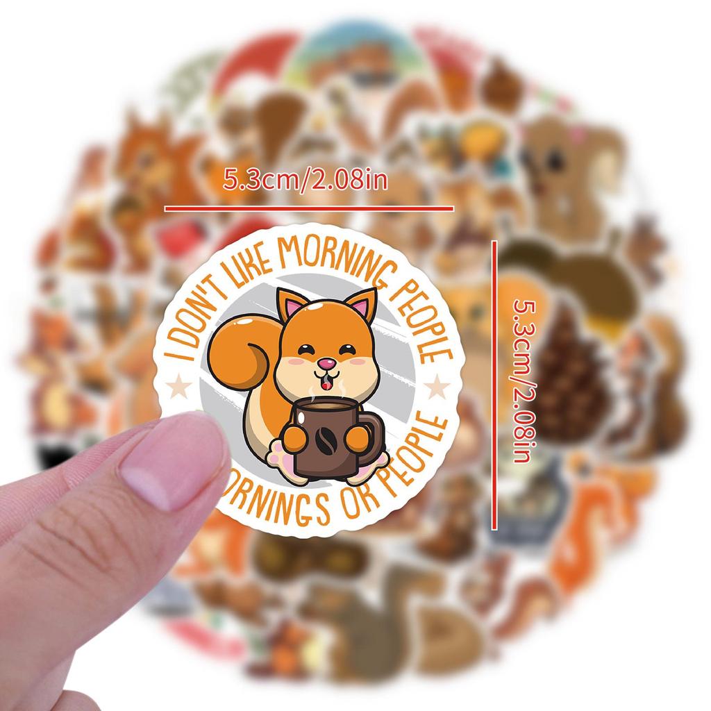 60 Cartoon Squirrel Graffiti Stickers - Cute Animal Decor for Phone, Guitar, Suitcase