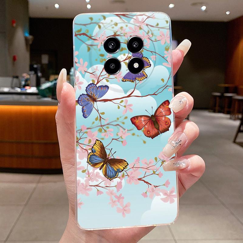 Cover For Realme 13 Pro+ 5G Casing Luxury Fashion Butterfly Flower Clear Soft TPU Silicon Phone Case For Realme 13 Pro Plus Case