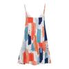 Plus Size Women's Halter Dress Adjustable Buckle V-Neck Big Swing Sleeveless Printed Dresses