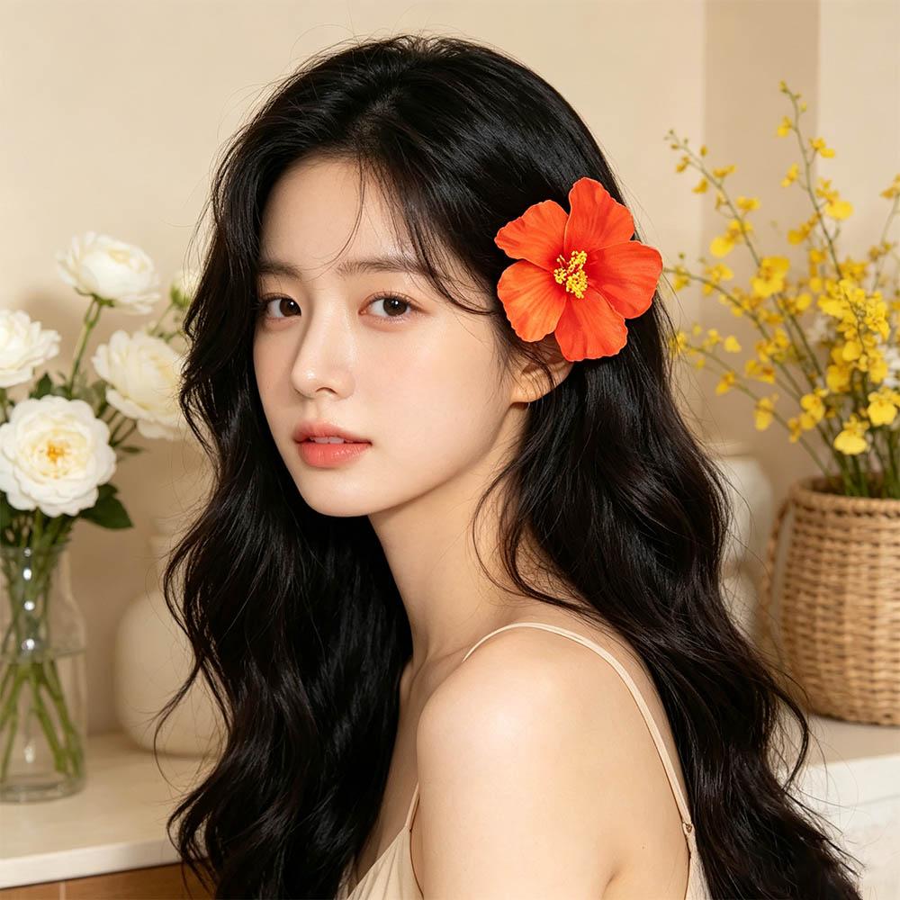 Korejský styl květinová sponka do vlasů látková bohémský styl sponka do vlasů roztomilá květinová sponka do vlasů svátek