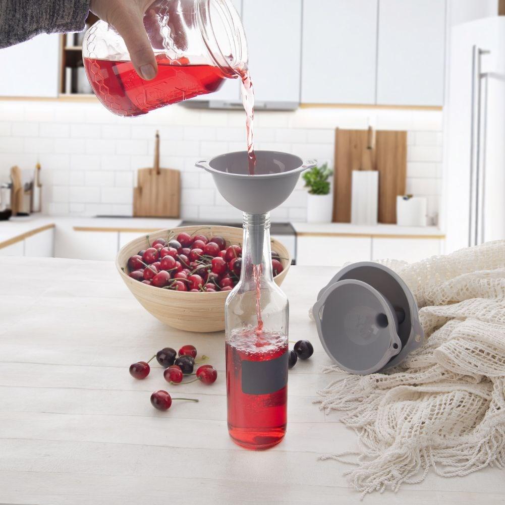 Zestaw lejków kuchennych 3-ele 10/12/14 cm lejek do butelek słoików soków HOBBY LIFE 120455