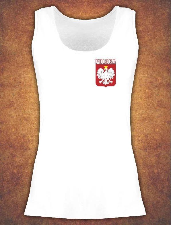 Vest Koszulka Damska Polska Poland Kibic T- Shirt Female White M