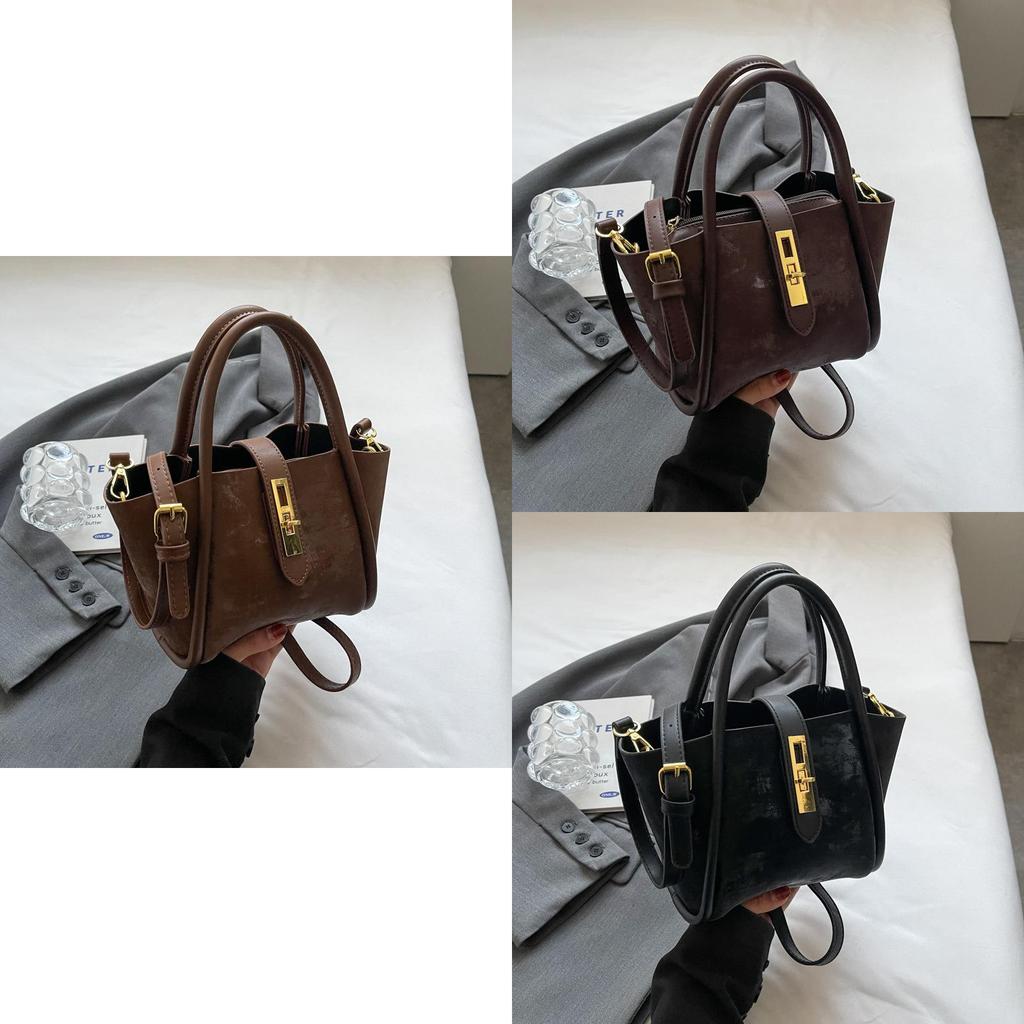 Stylish High-end Handbag For Women 2023 New Autumn Winter Retro Niche Bucket Bag