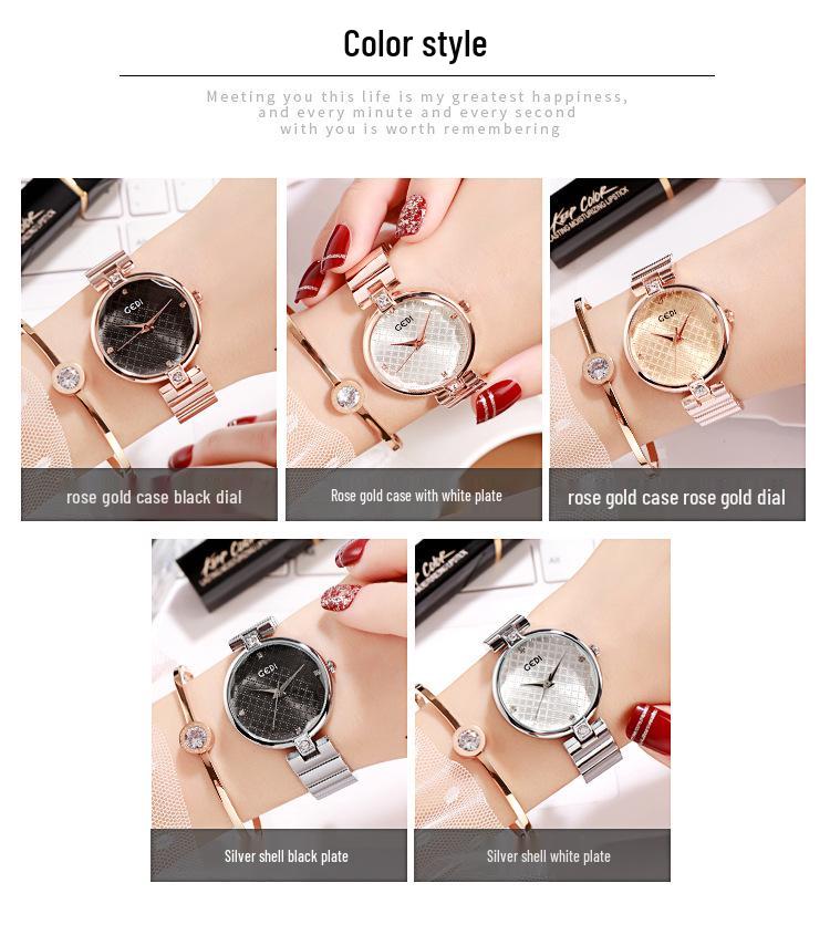 GEDI Zegarek Damski Modny Trend Ze Stali Nierdzewnej