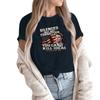 Women's Fashion Casual Printed Short Sleeve Round Neck Pullover Tops