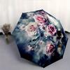 1pc Bouquet of Roses Entwined with the Veils of Death Pattern Automatic 3-Fold Umbrella, 8 Iron Frames, High-Value Folding Umbrella, Suitable for