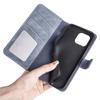 For iPhone 15 Dual-color Splicing Magnetic Clasp PU Leather Wallet Phone Cover Drop-proof Case