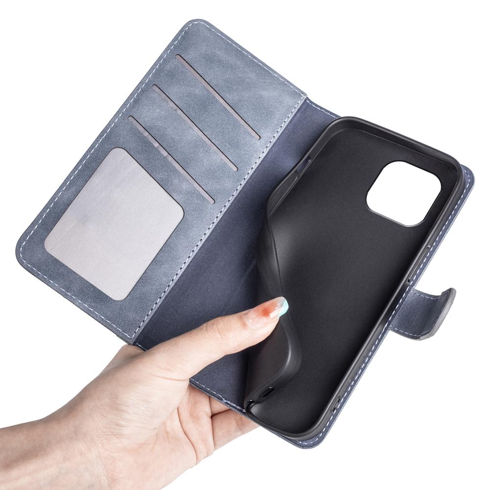 For iPhone 15 Dual-color Splicing Magnetic Clasp PU Leather Wallet Phone Cover Drop-proof Case