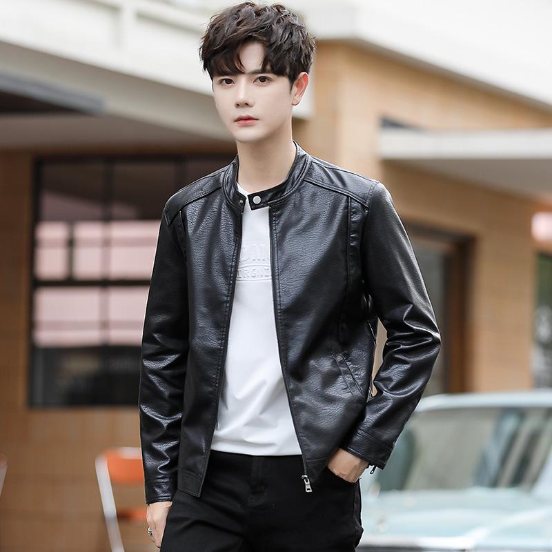 Motorcycle Jacket, Leather Jacket, Men's Jacket, Autumn and Winter New Trend, Simple Motorcycle Riding, Plush and Warm Leather Jacket