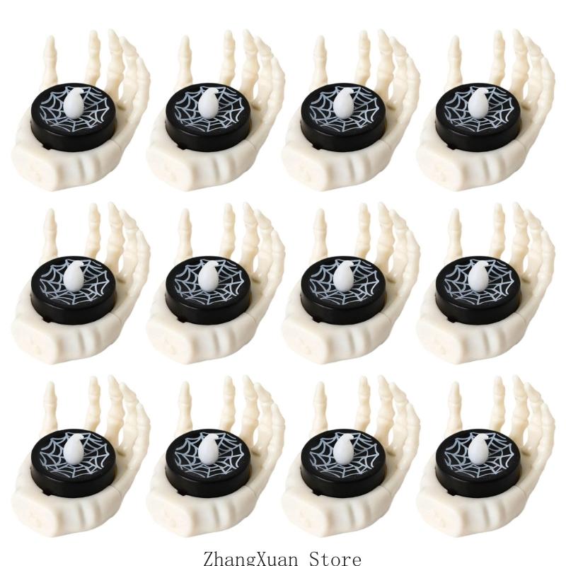 

12PCS Skeleton Hand LED Lamp Skeleton Hand Tealight Party Decoration Night Light for Bedroom Window Display белый