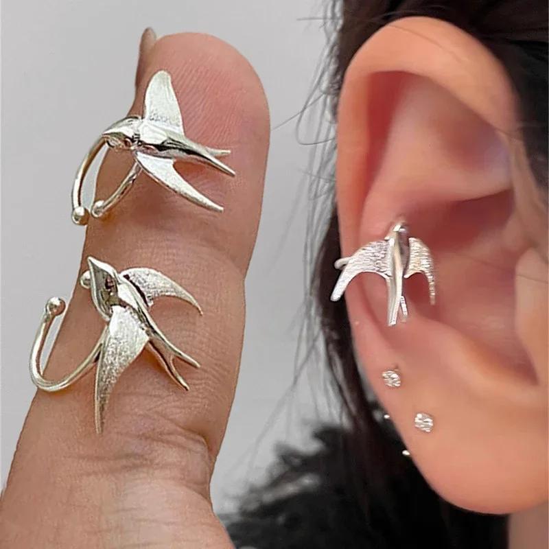 New Arrived Swallow Bird Clip On Earrings for Girls Cute Animal Chinese Style National Tide Earring Ladie Fashion Jewelry Gift