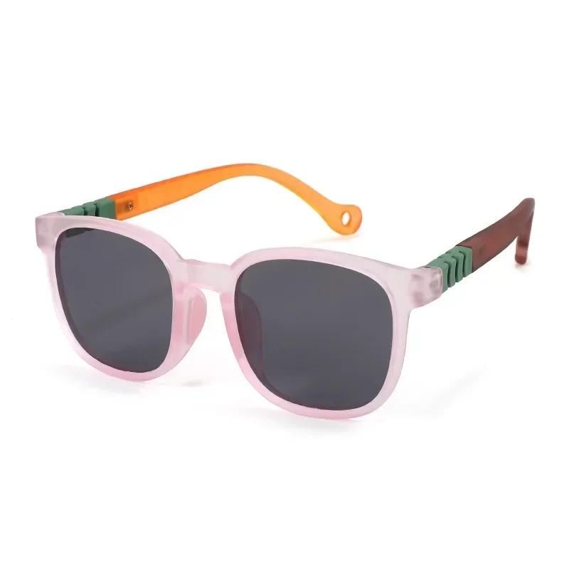 Fashion Kids TR90 Square Sunglasses Contrasting Colours Jelly Colorful Frame Polarized Lens UV400 Boys Girls Age 3-12