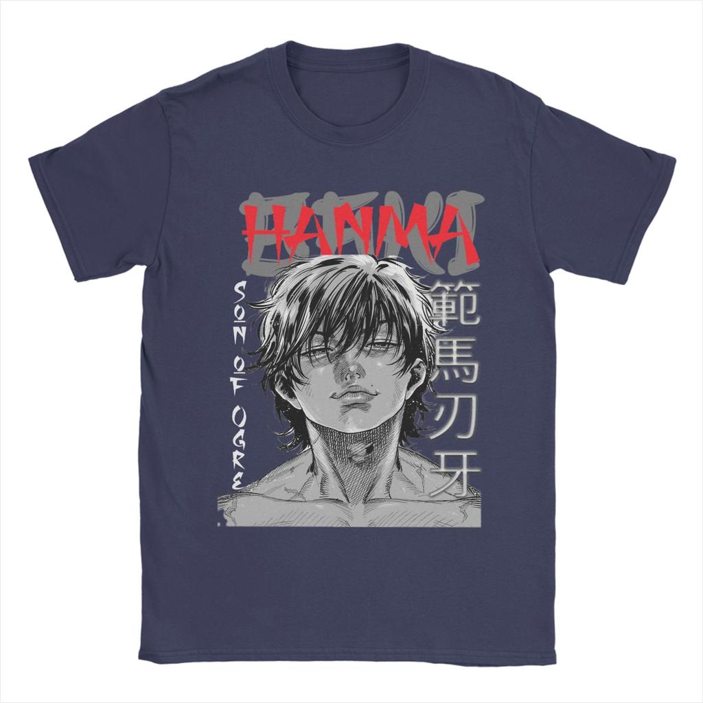 Awesome Baki Hanma the Grappler TShirts for Men Round Neck Pure Cotton T Shirt Short Sleeve Tee Shirt Original Clothes