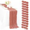 Bali Bohemian Crinkled Gauze Table Runner – Semi-transparent Twist, Festival Wedding Style.