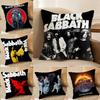 Cartoon Art Black Sabbath-Band Pillow Case Silky Elegant Comfort Sofa Bed  Invisible Zipper Beach Pillowcase