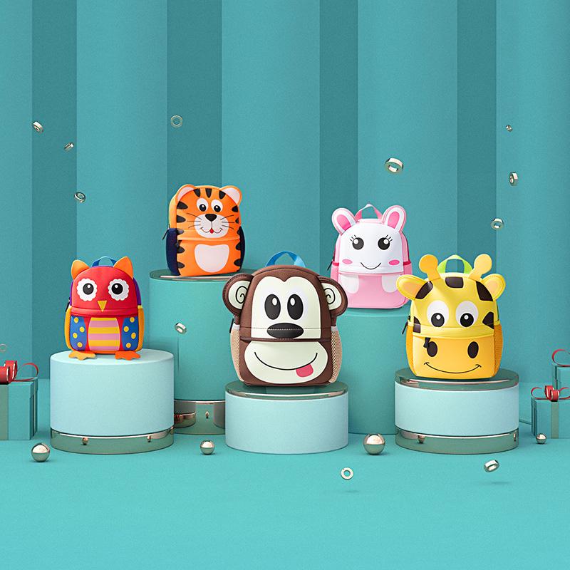 Rucsaci pentru copii Design 3D cu girafe Fata Baieti Genti de scoala Copii mici ghiozdan din neopren Geanta de desene animate pentru gradinita