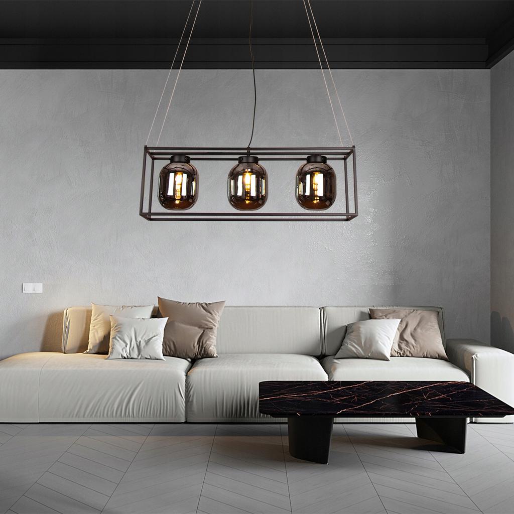 Hanging Ceiling Lamp for Living Room Dining Room 3 Glass Shades