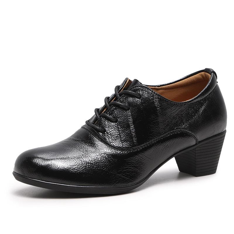 British Style Spring Women Pumps Round Toe Strange Heels 5cm Lace Up Soft Casual Office Lady Shoes Soft-soled Dancing Sneakers