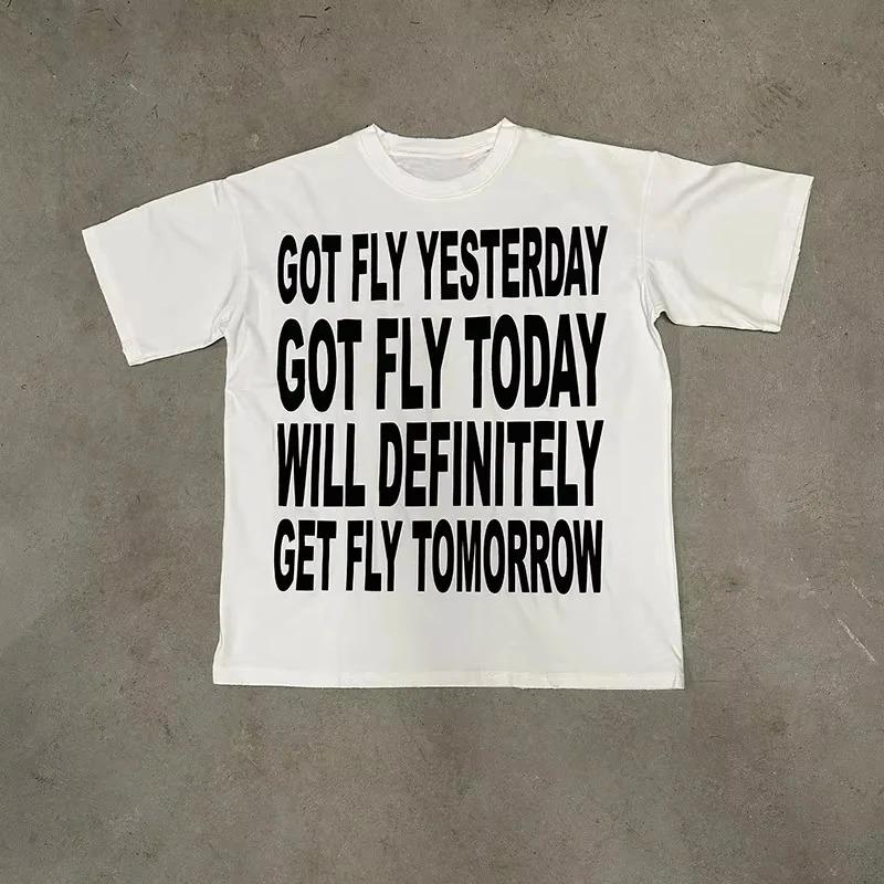 Y2K Streetwear Cotton T-shirt Harajuku Graphic Print Oversized Punk Short Sleeve T-shirt Rock Goth Retro Top Hip Hop Tee Fashion