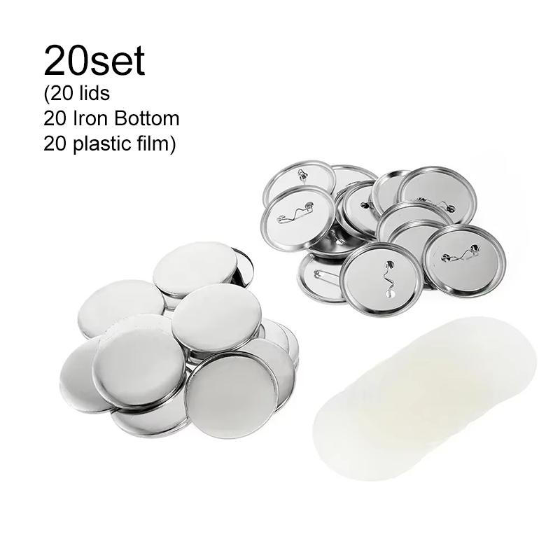 5~20set Blank Badge Pin Button Maker Making Parts Supplies 37mm DIY Button Making Consumables Iron Top Bottom Plastic Film TMZ