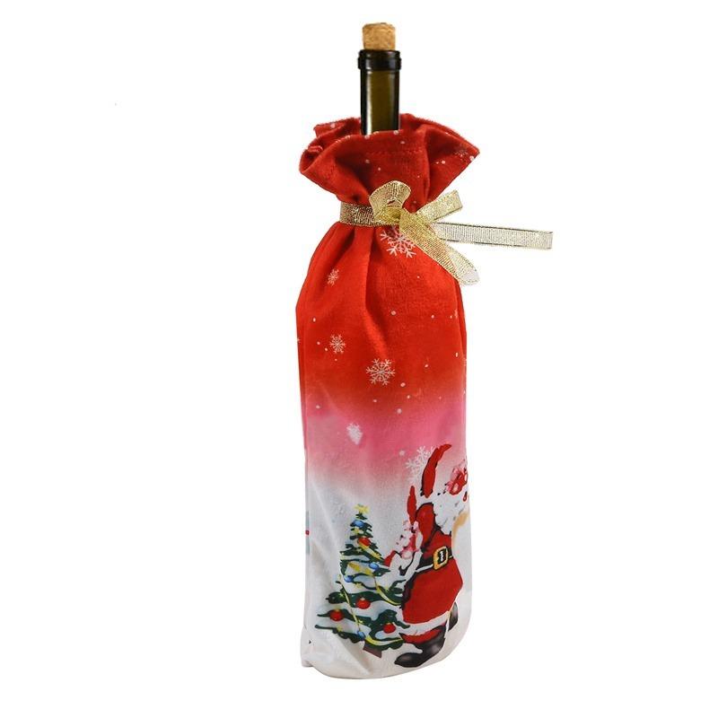New Year Christmas Wine Bottle Dust Cover Bag Santa Claus Noel Dinner Table Decor Christmas Decorations for Home